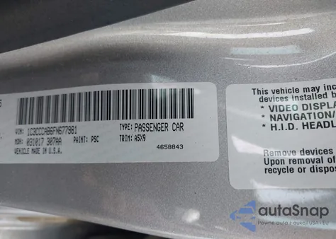 2015 Chrysler 200 Limited из США, поврежденный, VIN 1C3CCCAB6FN677981